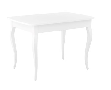 Кухонный раскладной стол Dikline M110 Белый/стекло белое сатин/ножки MC белые в Братске