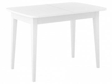 Кухонный раздвижной стол Dikline M120 Белый/стекло белое сатин/ножки MM белые в Братске