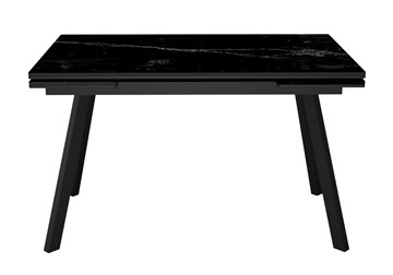 Кухонный раскладной стол DikLine SKA125 Керамика Черный мрамор/подстолье черное/опоры черные (2 уп.) в Братске