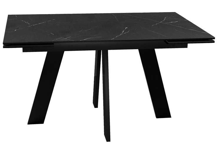 Кухонный стол раскладной DikLine SKM140 Керамика Черный мрамор/подстолье черное/опоры черные (2 уп.) в Братске - изображение 2
