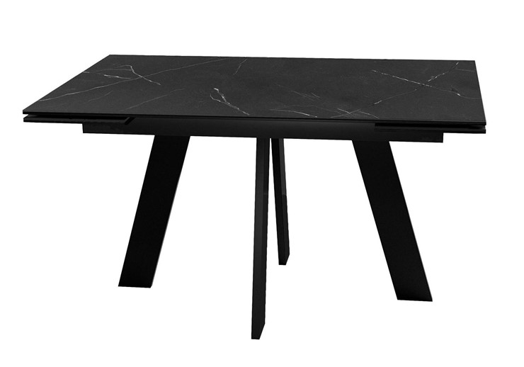 Кухонный стол раскладной DikLine SKM140 Керамика Черный мрамор/подстолье черное/опоры черные (2 уп.) в Братске - изображение 5