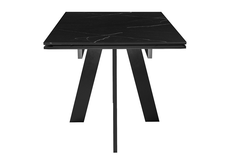 Кухонный стол раскладной DikLine SKM140 Керамика Черный мрамор/подстолье черное/опоры черные (2 уп.) в Братске - изображение 1