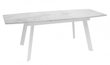 Раздвижной стол Dikline XLS160 мрамор белый глянец/ножки белые в Братске - предосмотр 2
