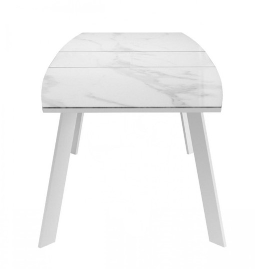 Раздвижной стол Dikline XLS160 мрамор белый глянец/ножки белые в Братске - изображение 3