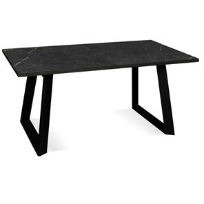 Кухонный раскладной стол Dikline ZLS140 Мрамор черный/ножки черные в Братске