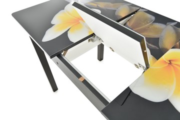 Кухонный раздвижной стол Гамбург исп.1 ноги метал. крашеные №23, Фотопечать (Мрамор №12) в Ангарске - предосмотр 5