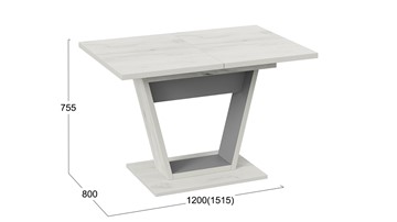 Раздвижной стол Гавана тип 1 (Дуб крафт белый/Серый графит) в Ангарске - предосмотр 5