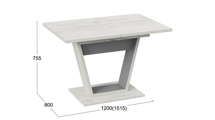 Раздвижной стол Гавана тип 1 (Дуб крафт белый/Серый графит) в Ангарске - изображение 5