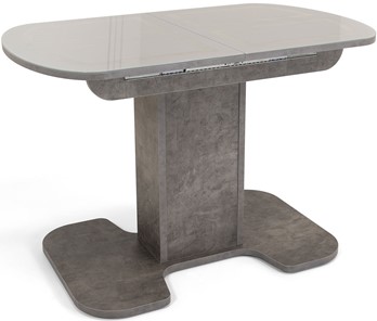 Раздвижной стол Киото-1 (ноги серый камень, серебро/серый камень) в Ангарске