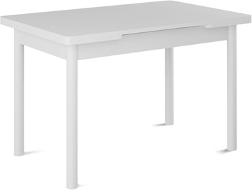 Кухонный стол раздвижной Милан-1 EVO, ноги металлические белые, белый цемент в Братске