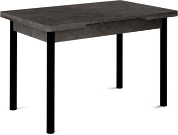 Кухонный раздвижной стол Милан-1 EVO, ноги металлические черные, серый камень в Братске