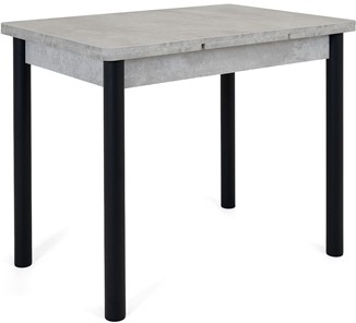 Кухонный раскладной стол Милан-1 EVO, ноги металлические черные, светлый цемент в Братске