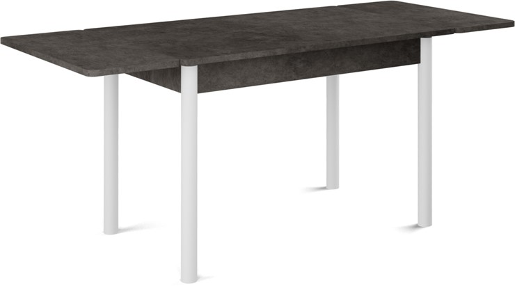 Кухонный раскладной стол Милан-2 EVO, ноги белые, серый камень в Братске - изображение 1