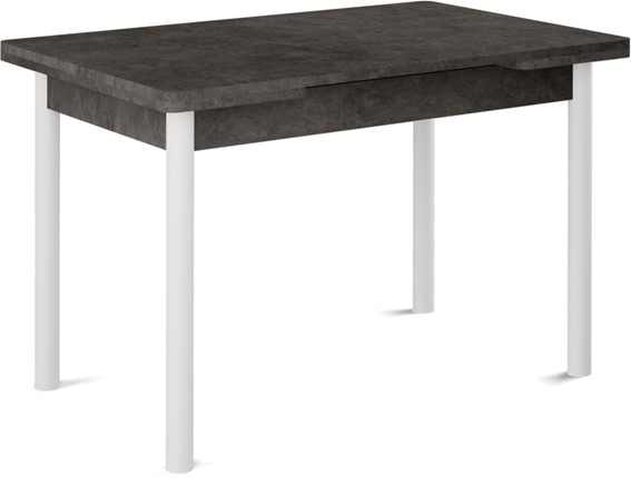 Кухонный раскладной стол Милан-2 EVO, ноги белые, серый камень в Братске - изображение