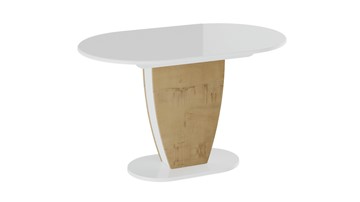 Кухонный стол раскладной Монреаль тип 1 (Белый глянец/Бунратти) в Иркутске