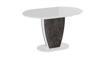 Обеденный раздвижной стол Монреаль тип 1 (Белый глянец/Моод темный) в Ангарске