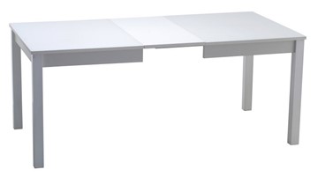 Кухонный стол раскладной Нагано-2 стекло белое opti (хром-лак) в Ангарске - предосмотр 1
