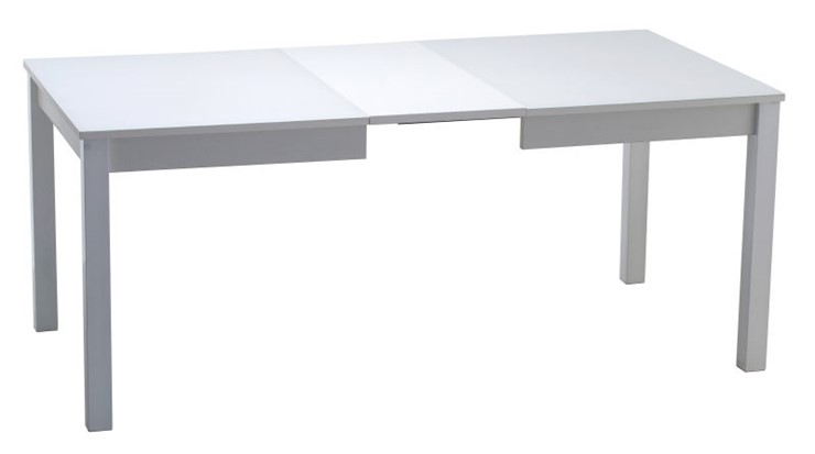 Кухонный стол раскладной Нагано-2 стекло белое opti (хром-лак) в Братске - изображение 1