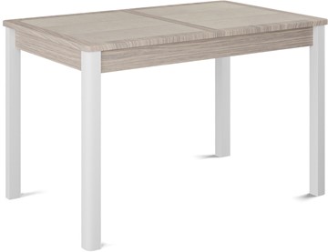 Кухонный стол раскладной Ницца-1 ПЛ (ноги белые, плитка бежевая/лофт) в Ангарске