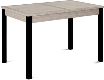 Кухонный раскладной стол Ницца-1 ПЛ (ноги черные, плитка бежевая/лофт) в Ангарске - предосмотр