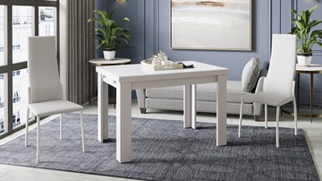 Кухонный стол раздвижной Норман тип 1, цвет Белый/Стекло белый глянец в Ангарске - предосмотр 3