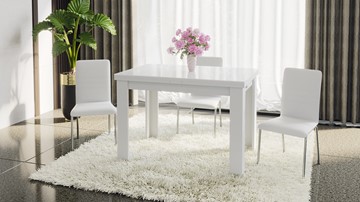 Кухонный стол раздвижной Норман тип 1, цвет Белый/Стекло белый глянец в Ангарске - предосмотр 4