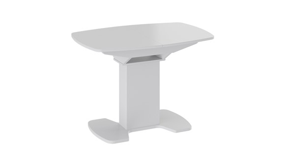Кухонный раскладной стол Портофино (СМ(ТД)-105.01.11(1)), цвет  Белый глянец/Стекло белое в Ангарске - изображение