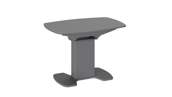 Кухонный раздвижной стол Портофино (СМ(ТД)-105.01.11(1)), цвет Серое/Стекло серое матовое LUX в Братске - изображение