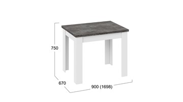Кухонный раскладной стол Промо тип 3 (Белый/Ателье темный) в Ангарске - предосмотр 4