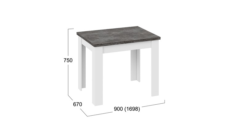 Кухонный раскладной стол Промо тип 3 (Белый/Ателье темный) в Ангарске - изображение 4