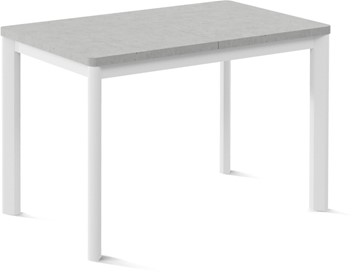 Кухонный стол раскладной Токио-1L (ноги металлические белые, светлый цемент) в Братске