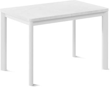 Кухонный раскладной стол Токио-2L (ноги металлические белые, белый цемент) в Ангарске