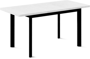 Кухонный стол раздвижной Токио-2L (ноги металлические черные, белый цемент) в Братске - предосмотр 1