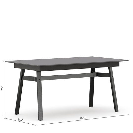 Обеденный стол 1600 Элиот ЛД 414.100.000, Оникс Серый/Чёрный в Ангарске - изображение 3