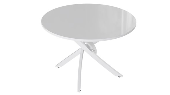 Кухонный стол Diamond тип 2 (Белый муар/Белый глянец) в Ангарске - изображение