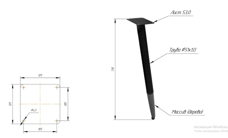 Кухонный обеденный стол SHT-TU12 (4 шт.)/ТT8 60/60 (черный/темный орех/прозрачный лак/коричневая сепия) в Ангарске - изображение 1
