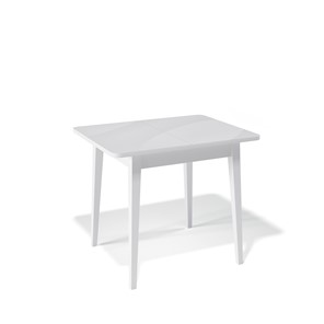Кухонный стол раздвижной Kenner 900M (Белый/Стекло белое сатин) в Ангарске