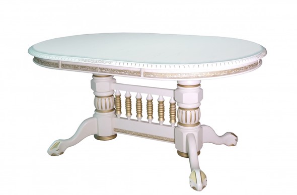 Кухонный стол раскладной Азия 106Х160Х200Х240, Слоновая кость+Патина в Ангарске - изображение