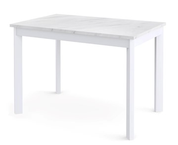 Кухонный раскладной стол Dikline L110 Мрамор белый/ножки белые в Ангарске