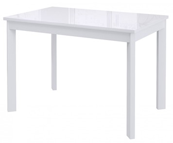 Обеденный раздвижной стол Dikline Ls110, стекло белое/ножки белые в Ангарске