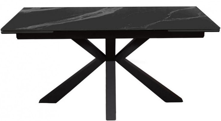 Стол на кухню раздвижной DikLine SFE140 Керамика Черный мрамор/подстолье черное/опоры черные (2 уп.) в Братске - изображение 1