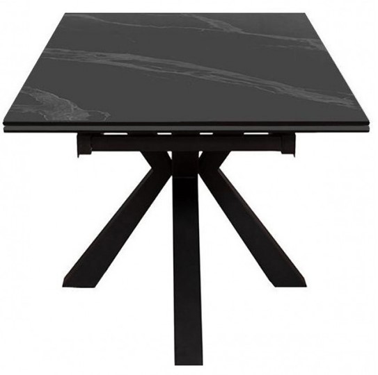 Стол на кухню раздвижной DikLine SFE140 Керамика Черный мрамор/подстолье черное/опоры черные (2 уп.) в Братске - изображение 2