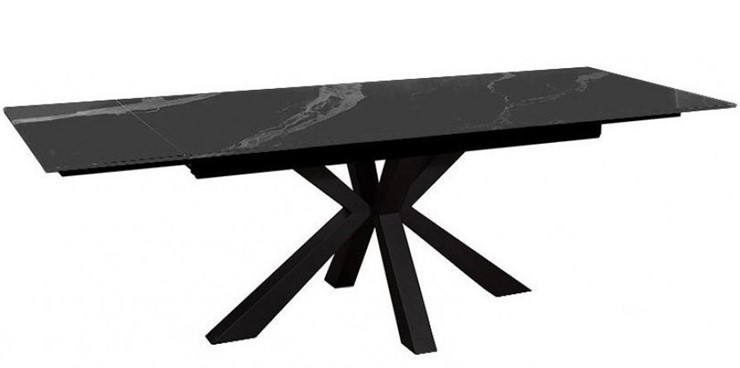 Стол на кухню раздвижной DikLine SFE140 Керамика Черный мрамор/подстолье черное/опоры черные (2 уп.) в Братске - изображение 3