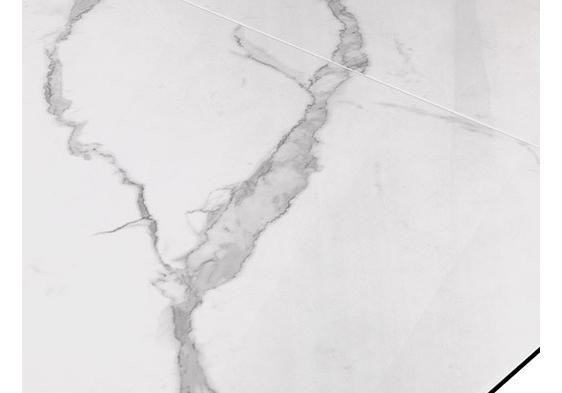 Стол на кухню раздвижной DikLine SFE160 Керамика Белый мрамор/подстолье черное/опоры черные (2 уп.) в Братске - изображение 6