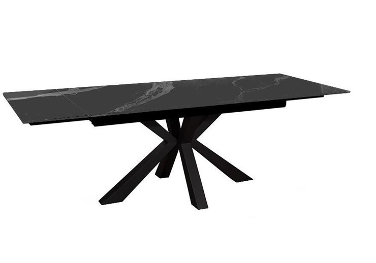 Стол на кухню раздвижной DikLine SFE160 Керамика Черный мрамор/подстолье черное/опоры черные (2 уп.) в Ангарске - изображение 2