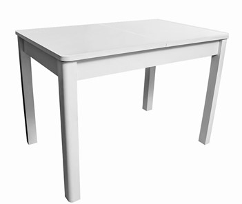 Кухонный раскладной стол Айсберг мини СТ1, белое ЛДСП/стекло белое/прямые массив белый в Ангарске