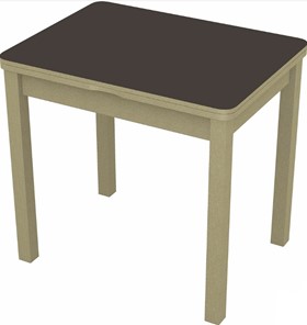 Обеденный раздвижной стол Бари дерево №8 (стекло коричневое/дуб выбеленный) в Ангарске