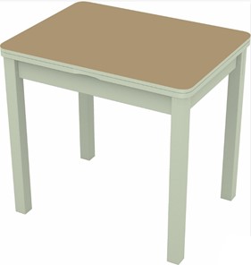 Кухонный стол раскладной Бари дерево №8 (стекло капучино/белый) в Ангарске - предосмотр