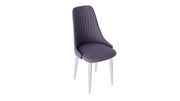 Обеденный стул Франк (конус) исп2 (Белый матовый/Микровелюр Фиолетовый) в Ангарске