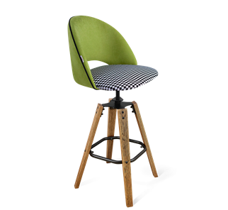 Барный стул SHT-ST34-3 / SHT-S93 (оливковый/гусиная лапка/браш.коричневый/черный муар) в Ангарске